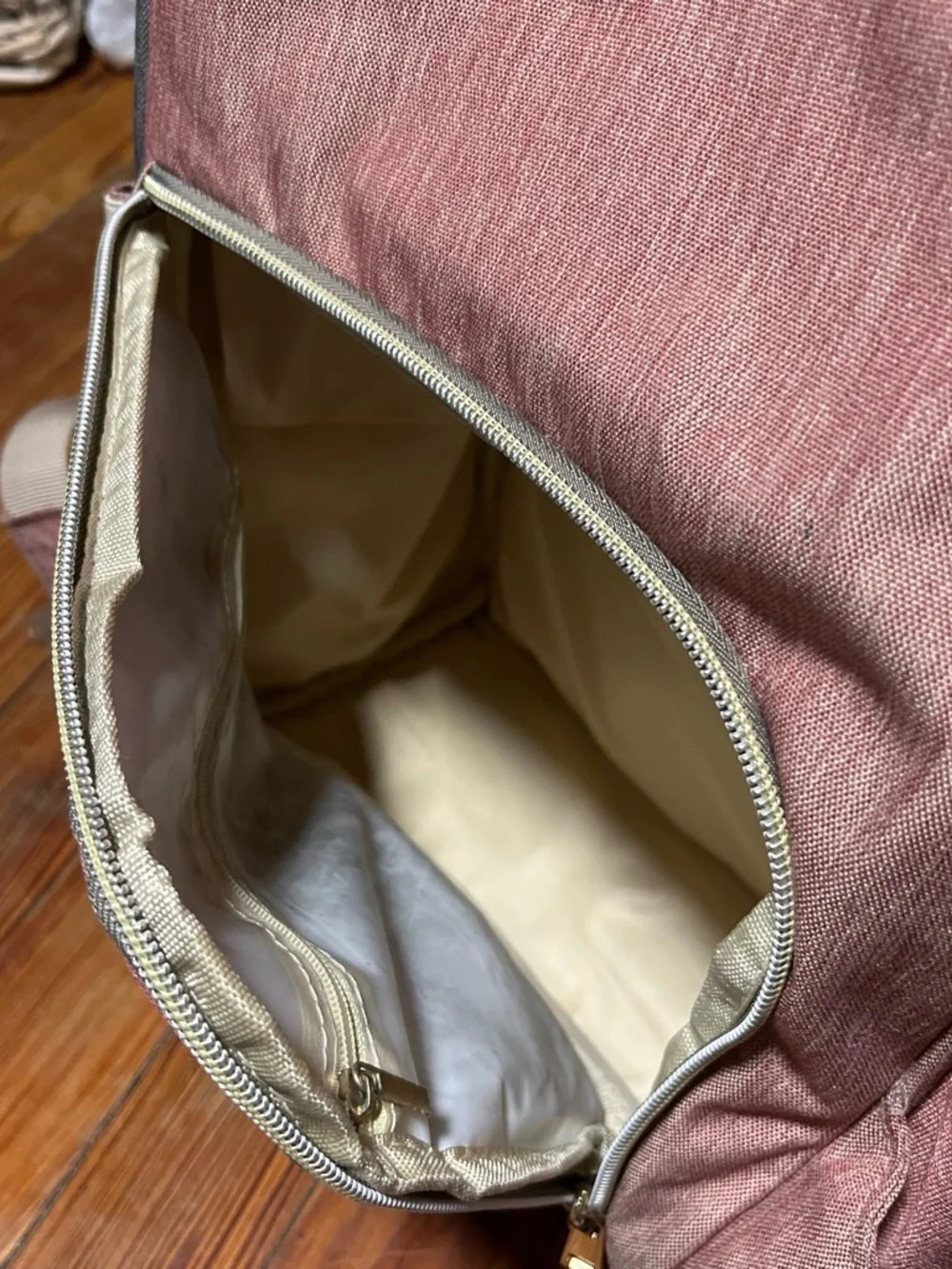 Stylish Two-Tone Pink and Gray Women's Backpack